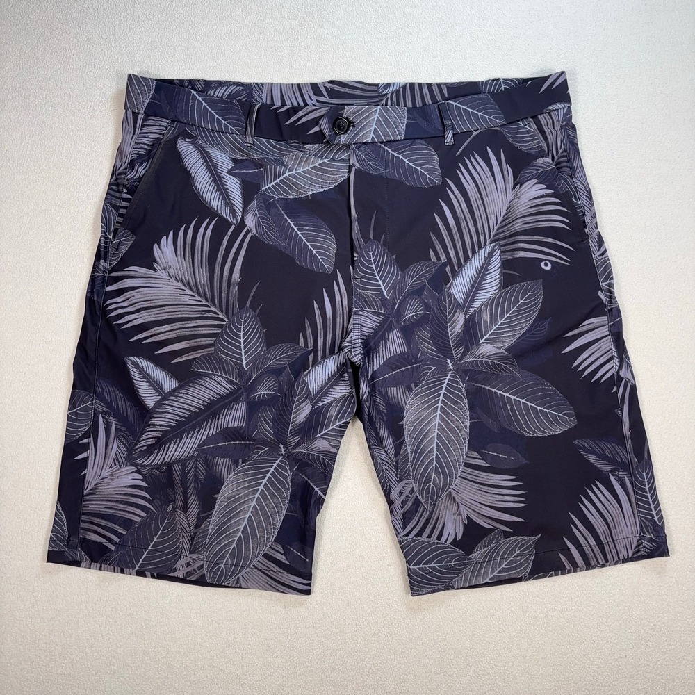 Greyson Montauk Shorts Men's 38 (fits 40x10) Gray Jungle Wolf Tropical Leaf Golf